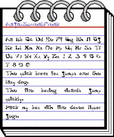 AajaxSurrealFreak Regular animated font preview