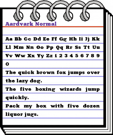 Aardvark Normal animated font preview