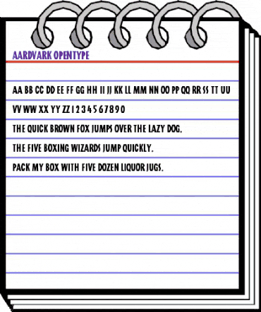 Aardvark Regular animated font preview