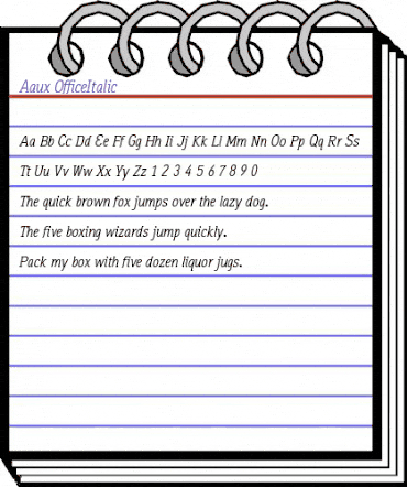 Aaux OfficeItalic Regular animated font preview