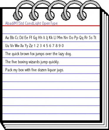 Abadi MT Std Cond Light animated font preview Abadi MT Std Cond Light animated font preview