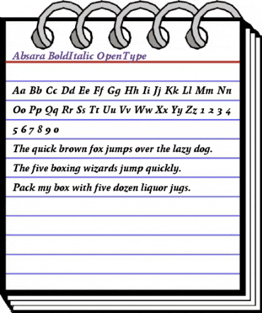 Absara Bold Italic animated font preview Absara Bold Italic animated font preview