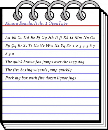 Absara Regular Italic animated font preview Absara Regular Italic animated font preview