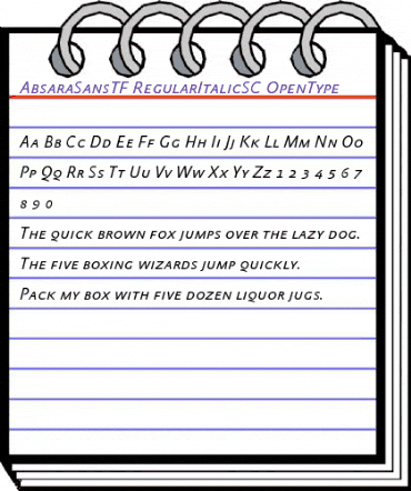 AbsaraSansTF-RegularItalicSC Regular animated font preview AbsaraSansTF-RegularItalicSC Regular animated font preview