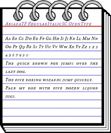 Absara TF Regular SC Italic animated font preview
