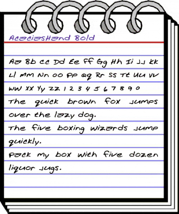 AcaciasHand Bold animated font preview