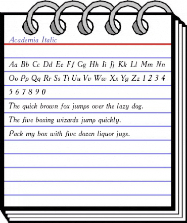 Academia Italic animated font preview Academia Italic animated font preview