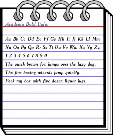 Academy Bold Italic animated font preview Academy Bold Italic animated font preview