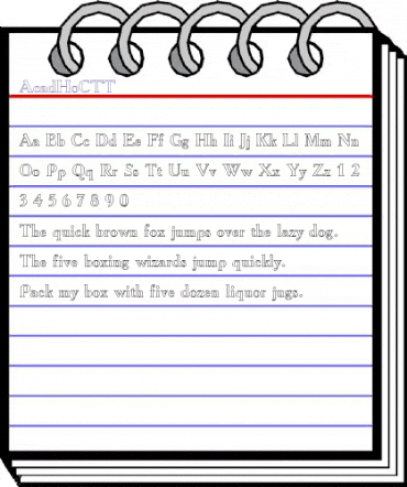AcadHoCTT Regular animated font preview