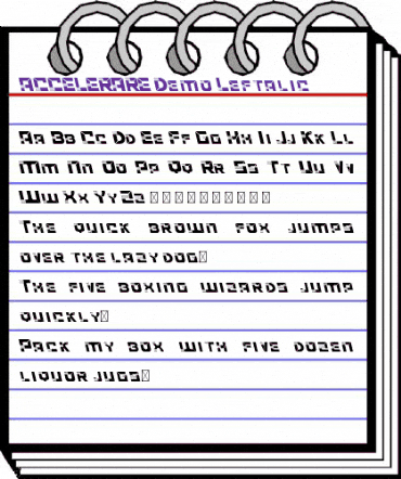 ACCELERARE Demo Leftalic Regular animated font preview ACCELERARE Demo Leftalic Regular animated font preview