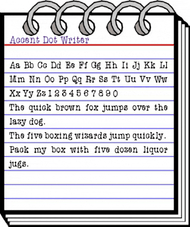 Accent Dot Writer Regular animated font preview