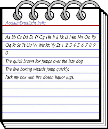 AcclaimExtralight Italic animated font preview AcclaimExtralight Italic animated font preview