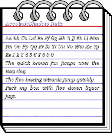AccoladeShadow Italic animated font preview AccoladeShadow Italic animated font preview