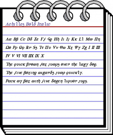 Achilles Bold Italic Bold Italic animated font preview