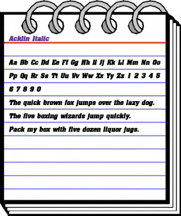 Acklin Italic animated font preview Acklin Italic animated font preview