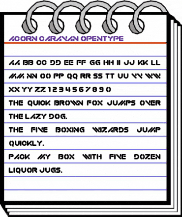 Acorn Caravan Regular animated font preview