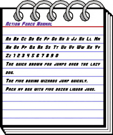 Action Force Normal animated font preview