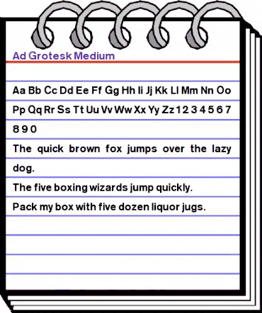 Sh Ad Grotesk Medium Regular animated font preview