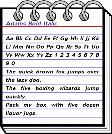 Adams Bold Italic animated font preview Adams Bold Italic animated font preview
