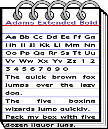 Adams Extended Bold animated font preview