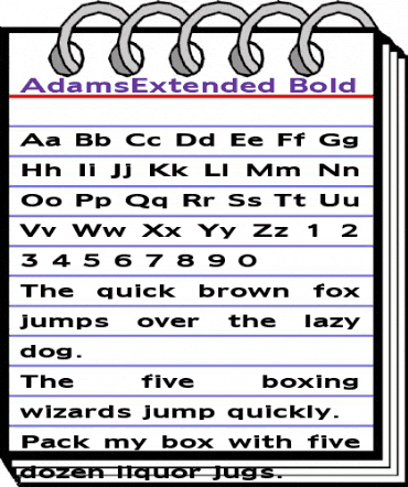 AdamsExtended Bold animated font preview