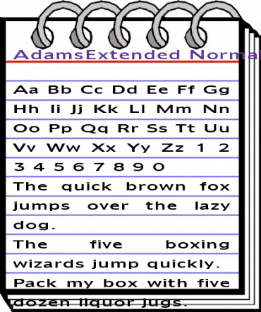 AdamsExtended Normal animated font preview AdamsExtended Normal animated font preview