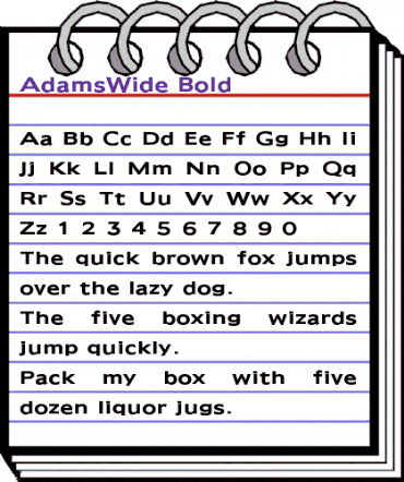 AdamsWide Bold animated font preview