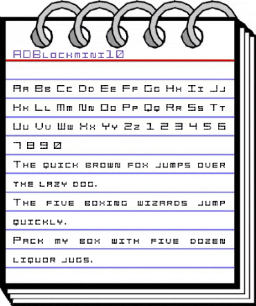 ADBlockmini10 Regular animated font preview