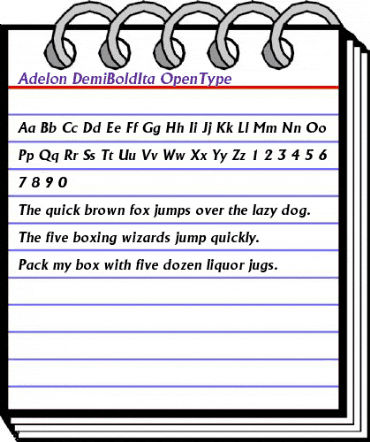 Adelon-DemiBoldIta Regular animated font preview