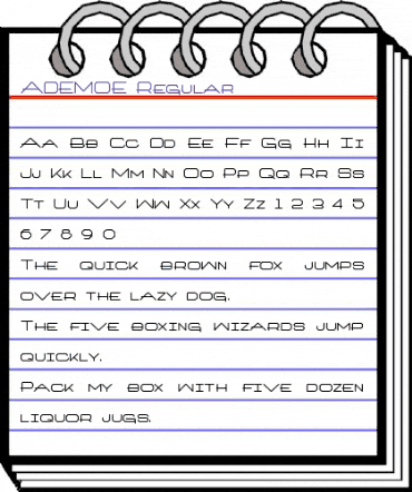 ADEMOE Regular animated font preview