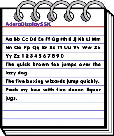 AderaDisplaySSK Regular animated font preview