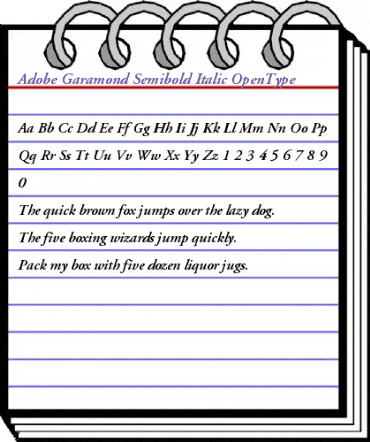 Adobe Garamond Semibold Italic animated font preview Adobe Garamond Semibold Italic animated font preview