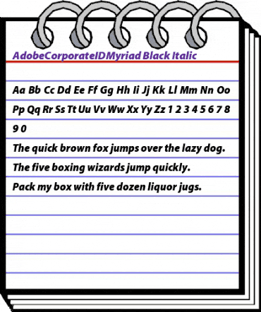 AdobeCorporateIDMyriad-Black BlackItalic animated font preview AdobeCorporateIDMyriad-Black BlackItalic animated font preview