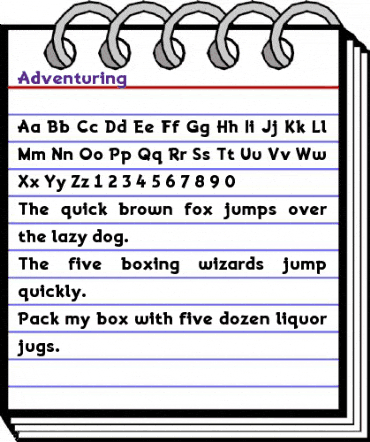 Adventuring Regular animated font preview Adventuring Regular animated font preview