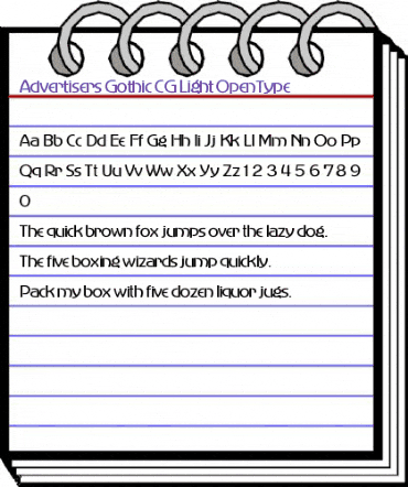 Advertisers Gothic CG Light Regular animated font preview Advertisers Gothic CG Light Regular animated font preview