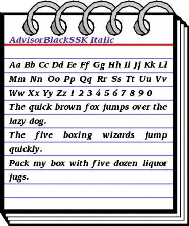 AdvisorBlackSSK Italic animated font preview AdvisorBlackSSK Italic animated font preview