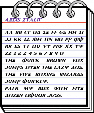 Aegis Italic Italic animated font preview