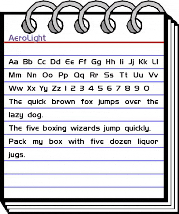 AeroLight Regular animated font preview