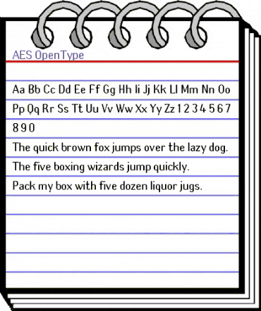 AES Regular animated font preview