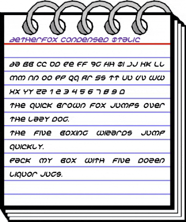 Aetherfox Condensed Italic Condensed Italic animated font preview