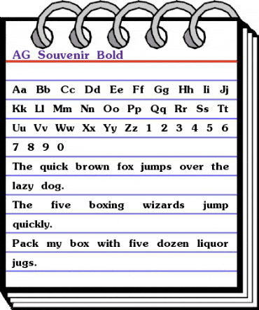AG_Souvenir Bold animated font preview