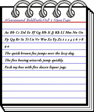 Adobe Garamond Bold Italic Oldstyle Figures animated font preview