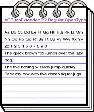 AG Buch Extended BQ Regular animated font preview AG Buch Extended BQ Regular animated font preview