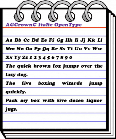 AGCrownC Italic animated font preview AGCrownC Italic animated font preview