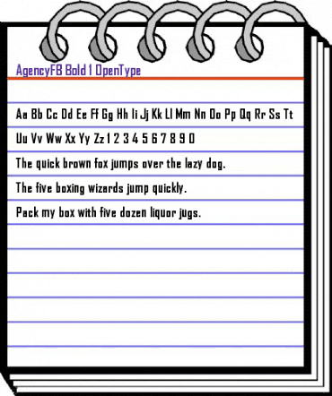 AgencyFB Bold animated font preview