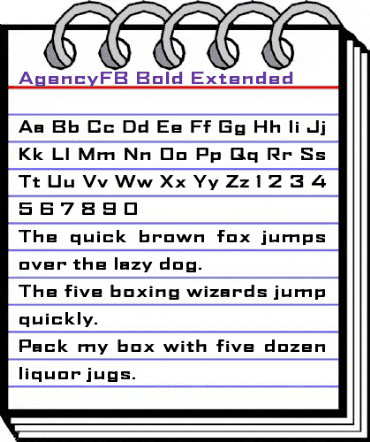 AgencyFB Bold Extended Regular animated font preview AgencyFB Bold Extended Regular animated font preview