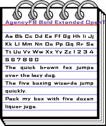 AgencyFB Bold Extended Regular animated font preview AgencyFB Bold Extended Regular animated font preview