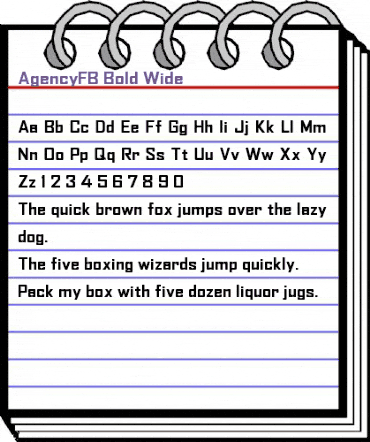 AgencyFB Bold Wide Regular animated font preview