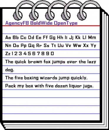 AgencyFB BoldWide animated font preview AgencyFB BoldWide animated font preview