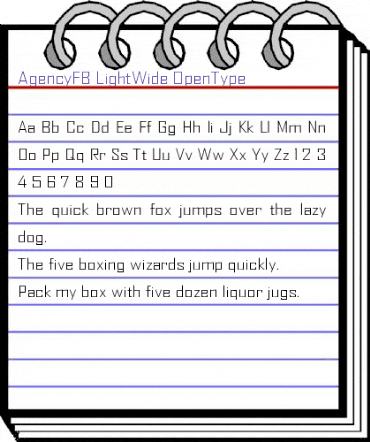 AgencyFB LightWide animated font preview AgencyFB LightWide animated font preview